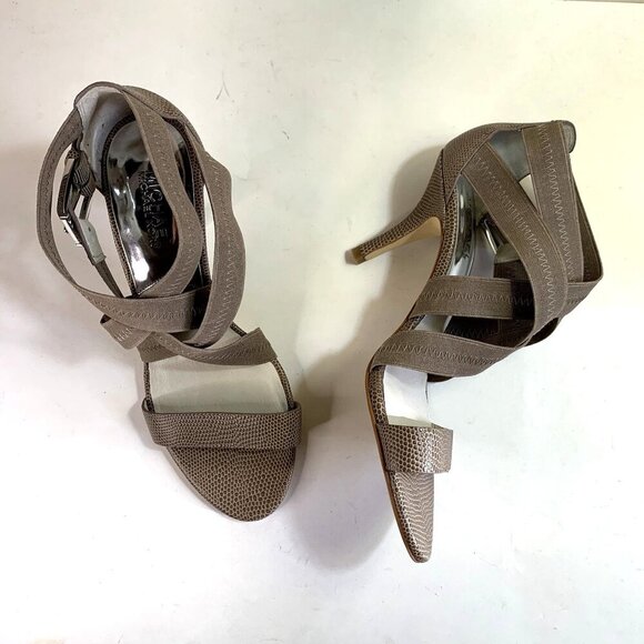 MICHAEL Michael Kors NEW! Wendy Strappy Stretch Sandal Lizard Beige 8 - Picture 2 of 8